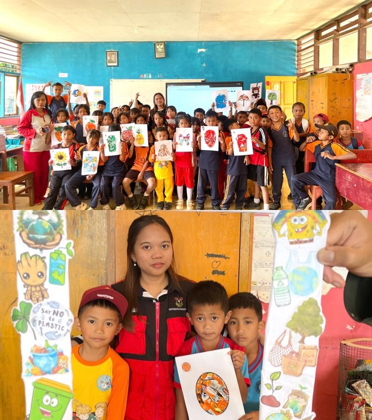 Ubah Sampah Plastik Jadi Karya Seni, Mahasiswa KKN Unhas Ajak Siswa SD Belajar Kolase 3R